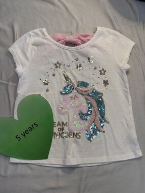 Cynthia Rowley - White Unicorn T-Shirt with sequin unicorn and bow